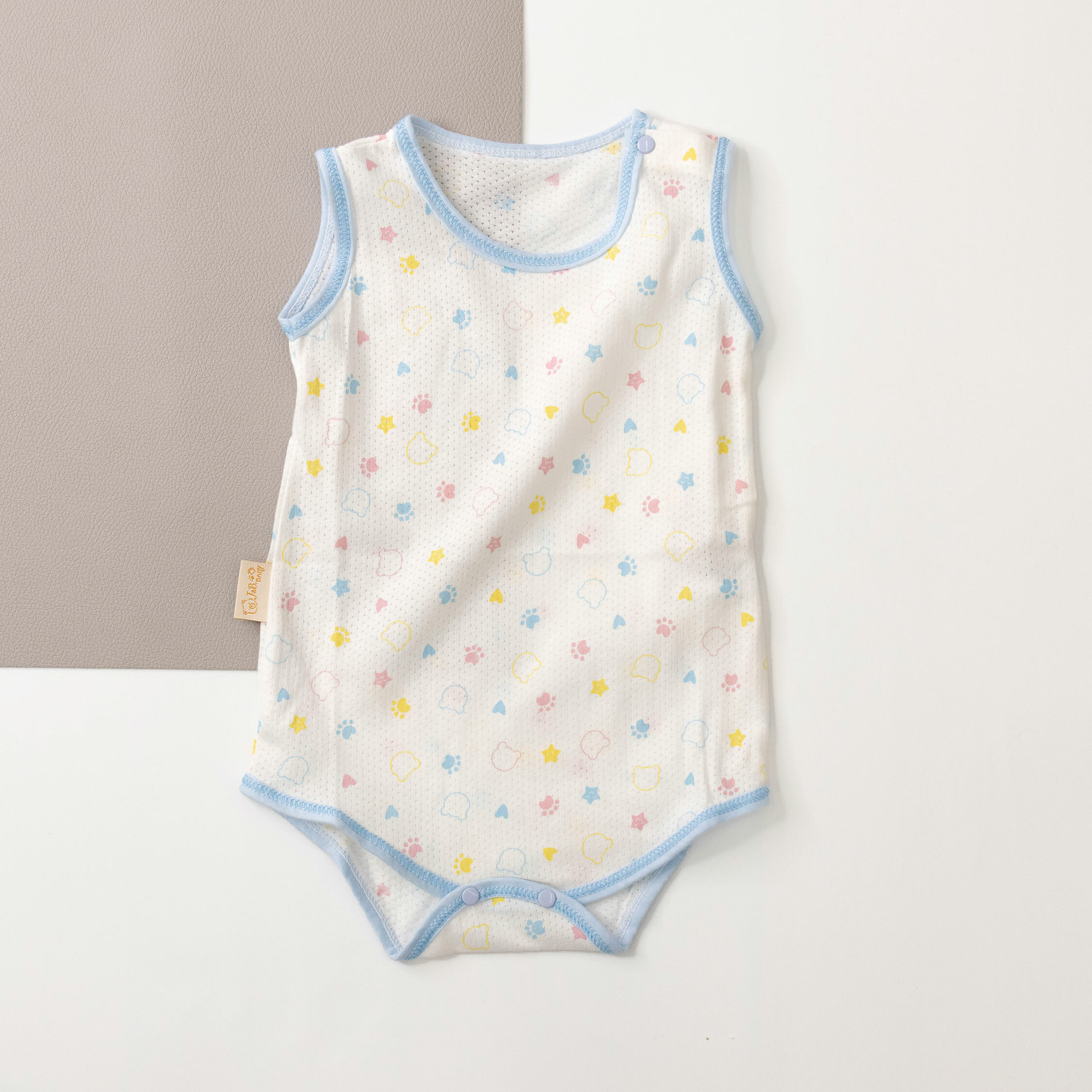 【JB0168】MIT彩熊透氣網眼無袖包屁衣＊二色