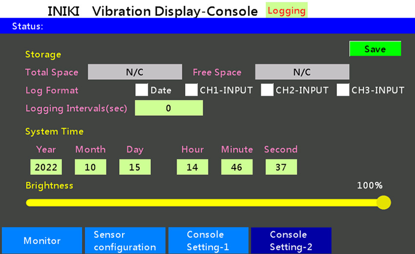 INIKI,震動量測系統,顯示介面