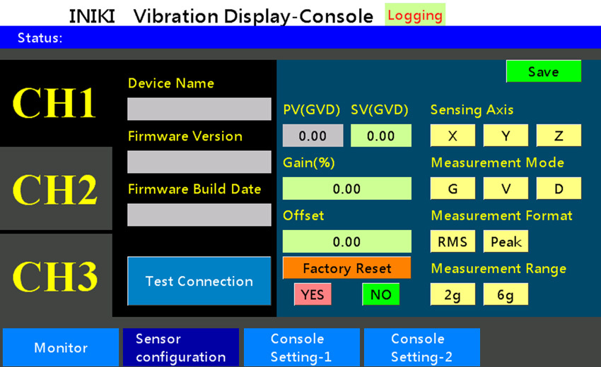 INIKI,震動量測系統,顯示介面