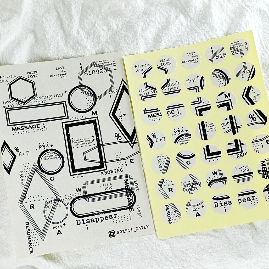安安．Round stickers 框與字小圓貼 割型貼紙
