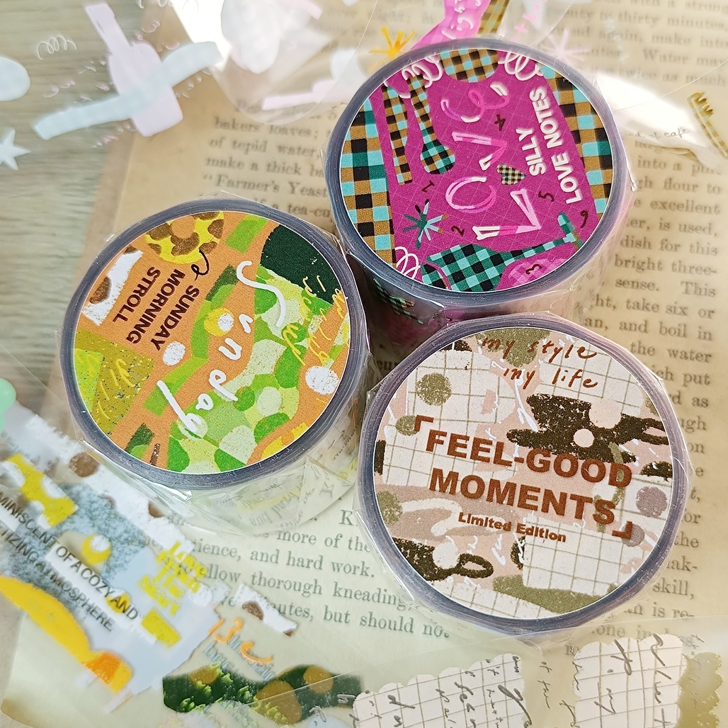 A Kind of cafe什物．2024插畫博覽會新品 3.5cm亮面PET膠帶 <分裝>