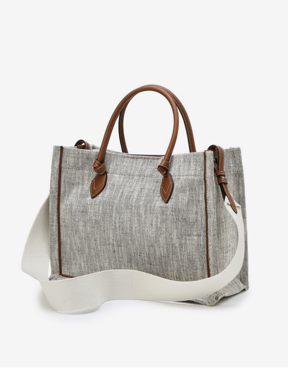 韓國JillStuart Brown Suit Canvas Book Tote Bag