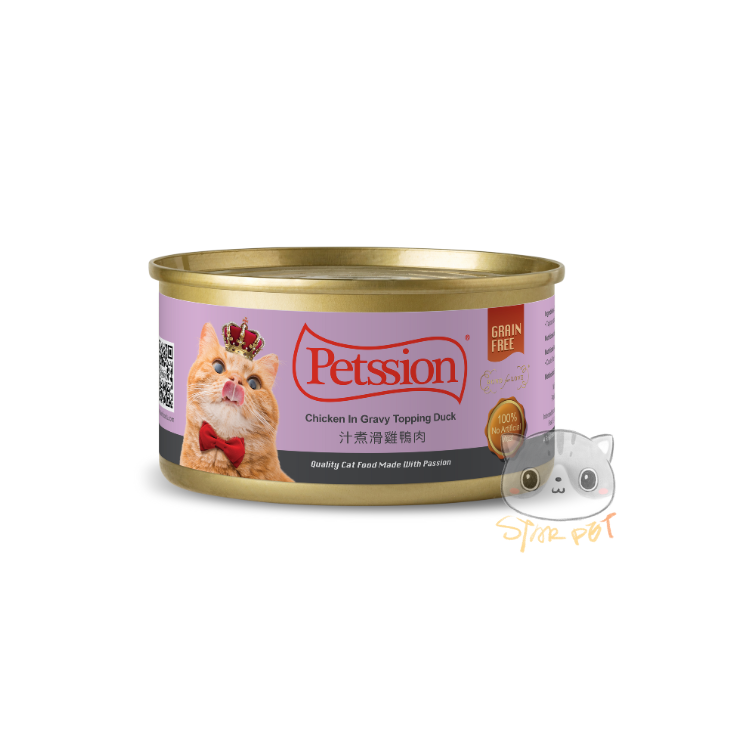 Petssion Chicken in gravy topping Duck Cat Wet Food 80g x 24