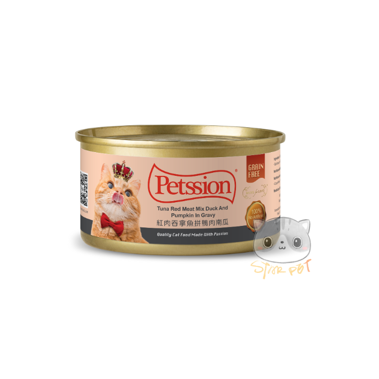Petssion Tuna red meat mix Duck & Pumpkin in gravy Cat Wet Food 80g x 24