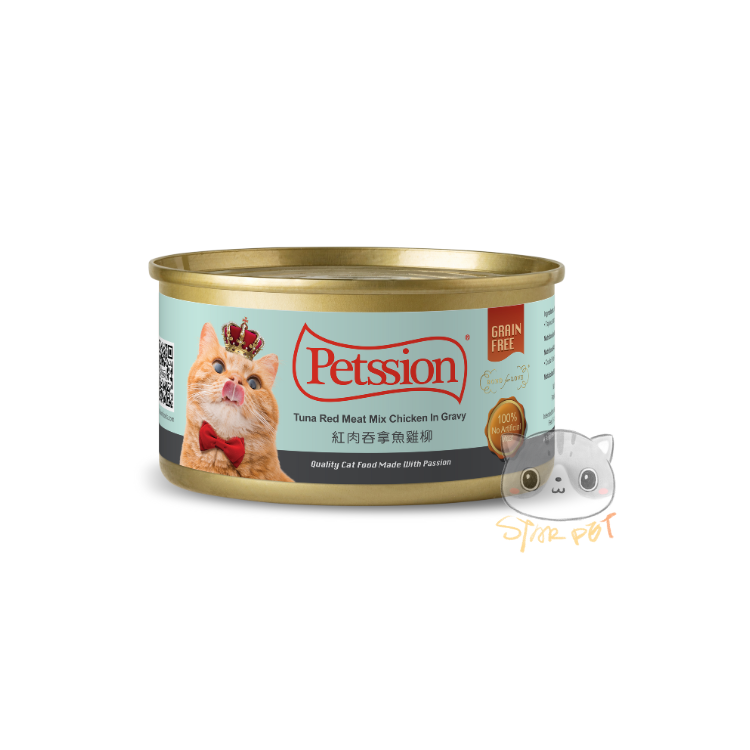 Petssion Tuna red meat mix Chicken in gravy Cat Wet Food 80g x 24