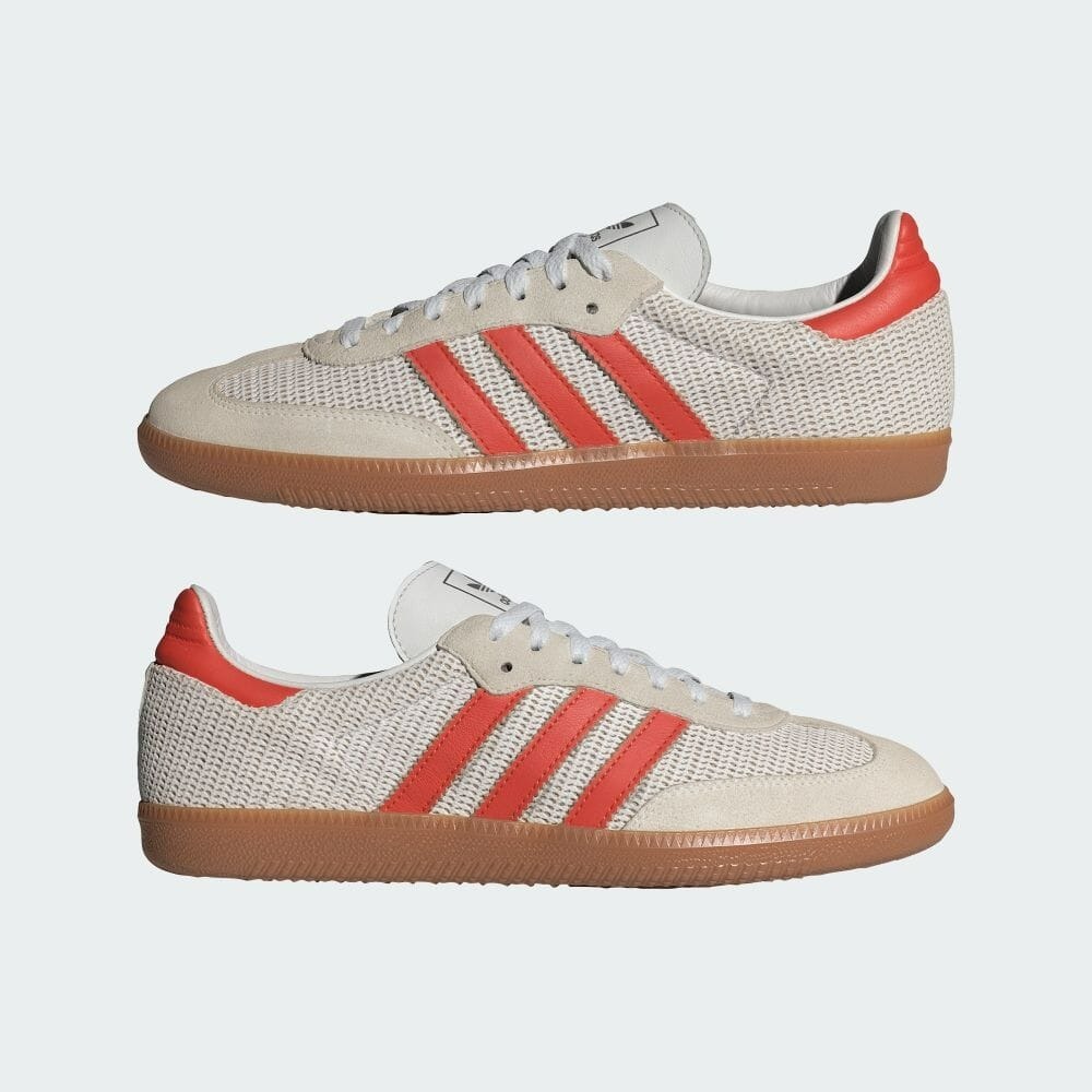 現貨┃adidas SAMBA OG 網布拼接 米白 橘紅 膠底