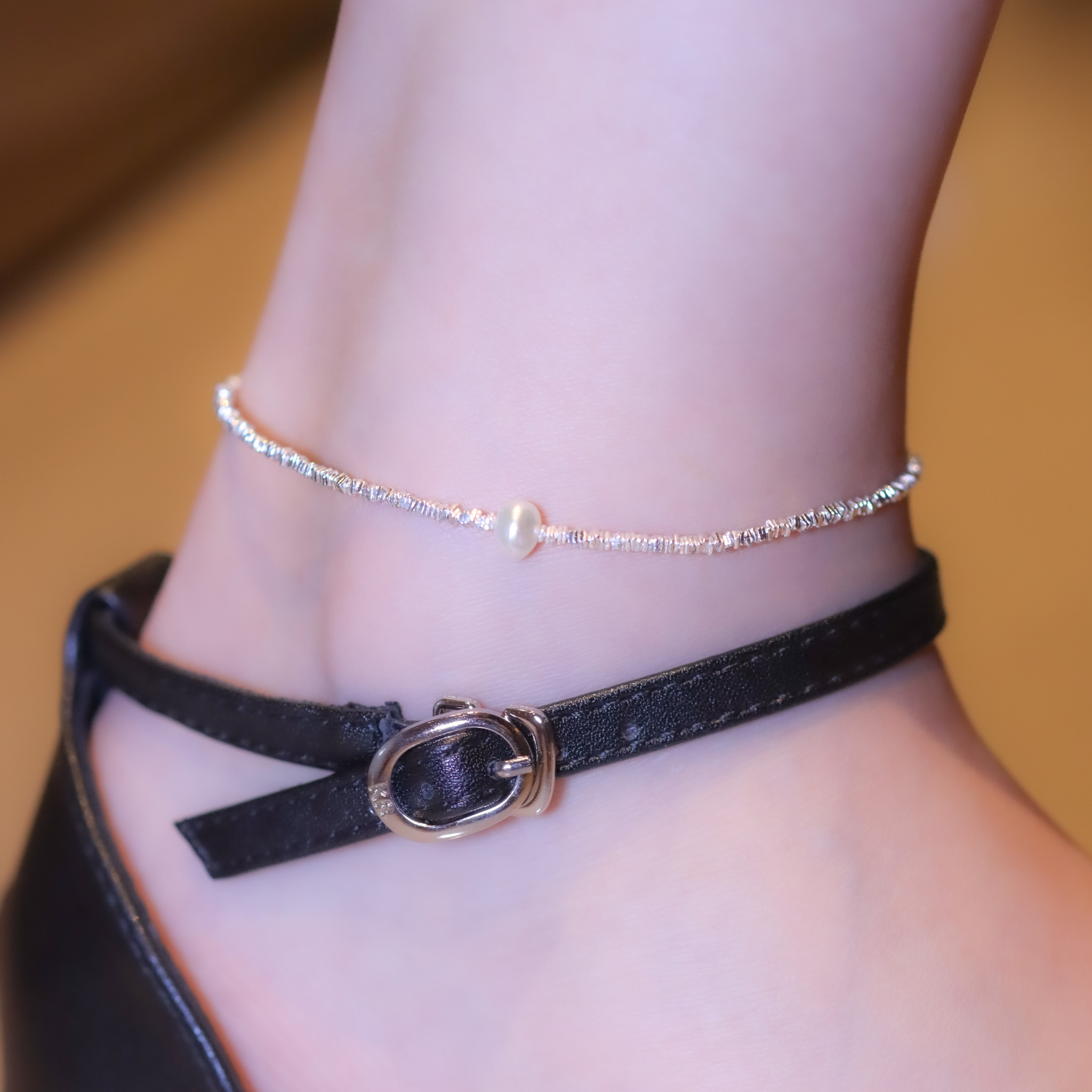 | 925 Silver・White Gold・Pearl |Love Of Pearl Anklet | AN0095 |