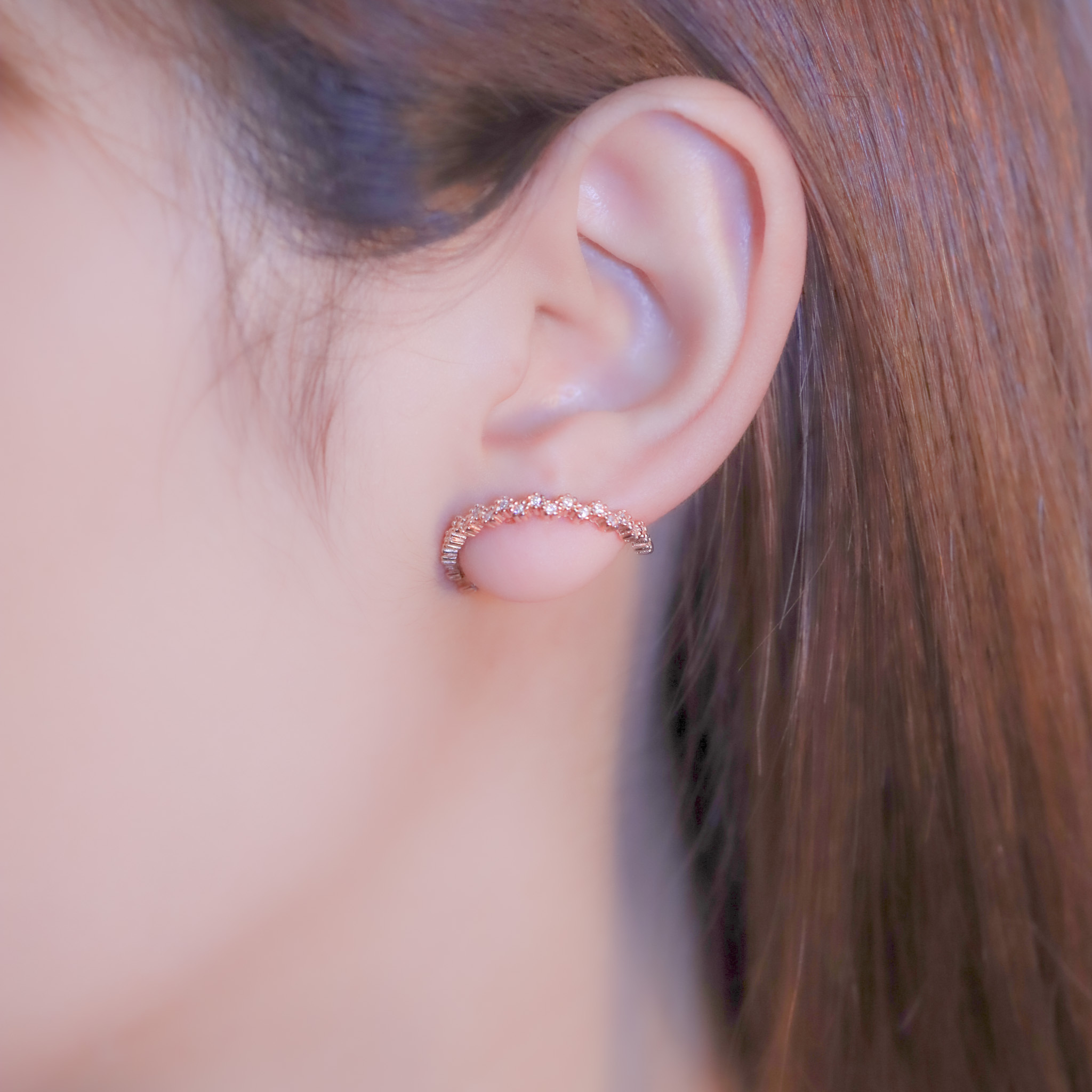 | 925 Silver・White Gold・Rose Gold | Hug From Stars Earrings（Silver / Rose Gold） | EA0750 |