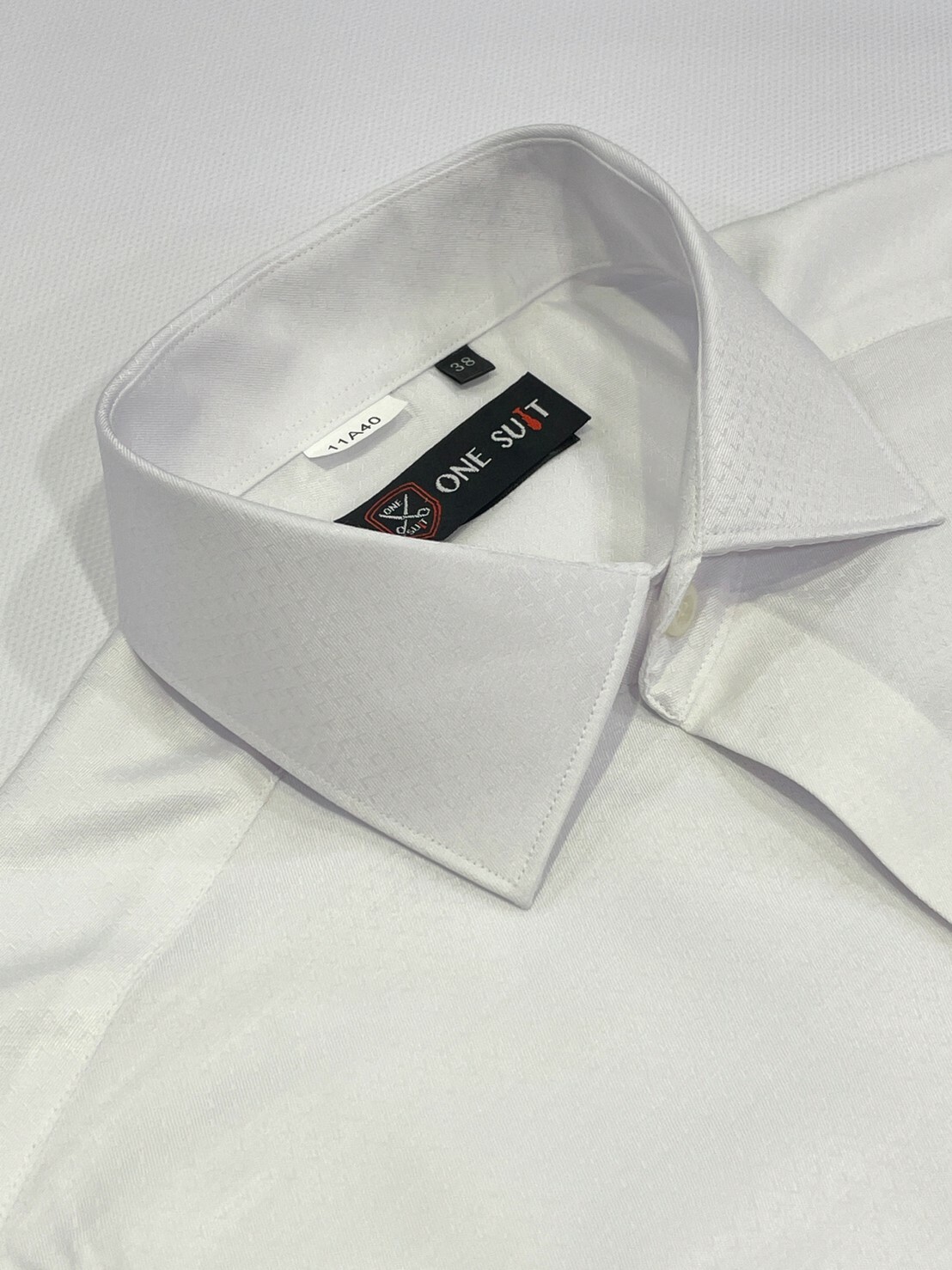 緹花白色長袖襯衫7