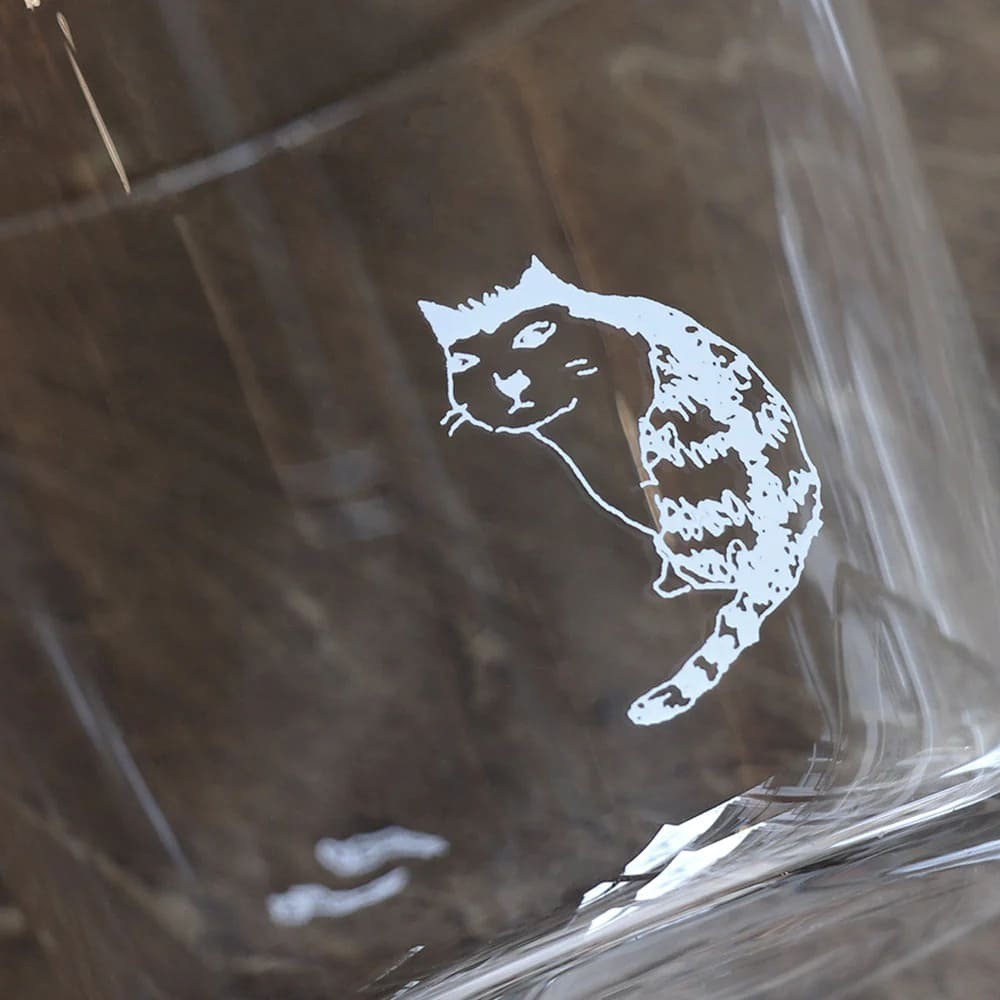 木村硝子店｜背對貓咪水杯