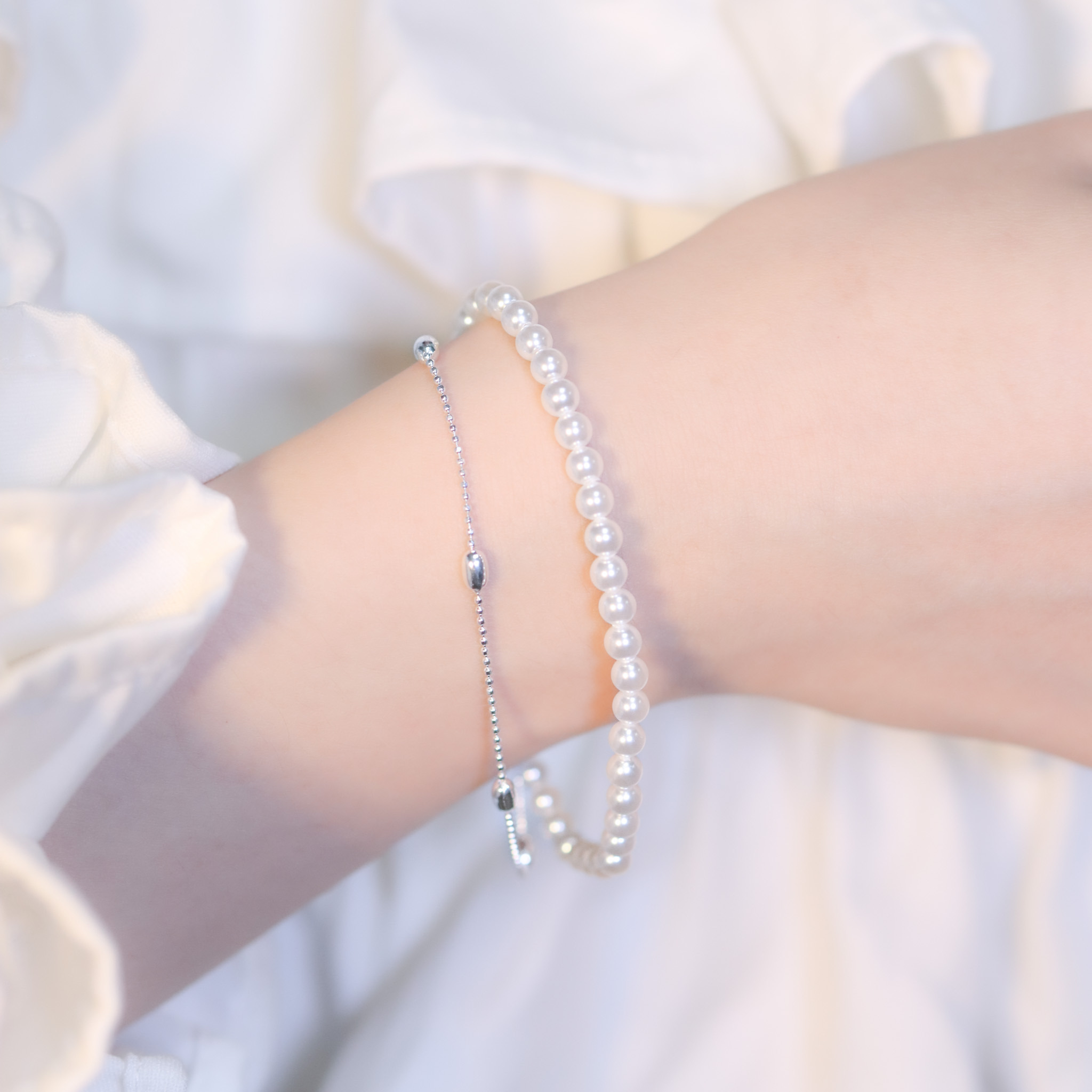 | 925 Silver・White Gold・Pearl | Cherish You Bracelet | BR1054 |