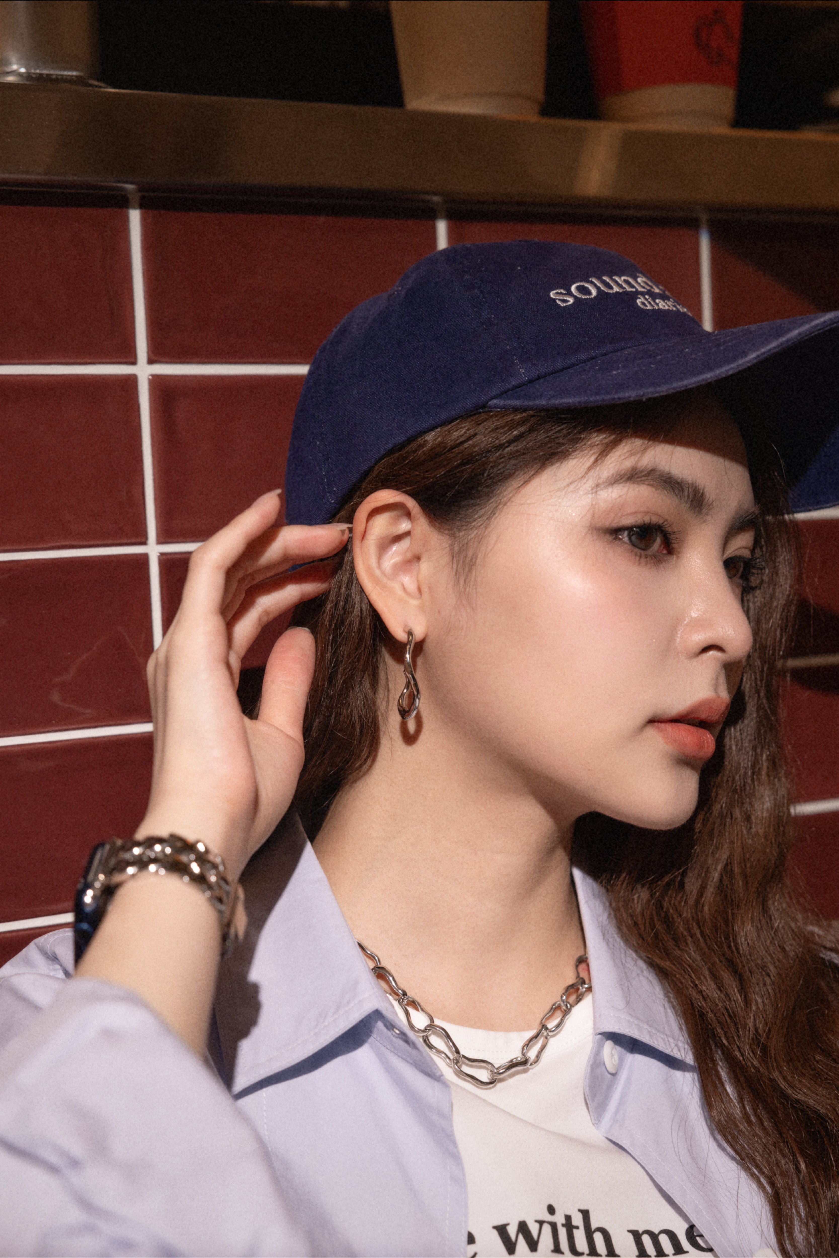 Melt · 熔岩感C型耳環（銀色）