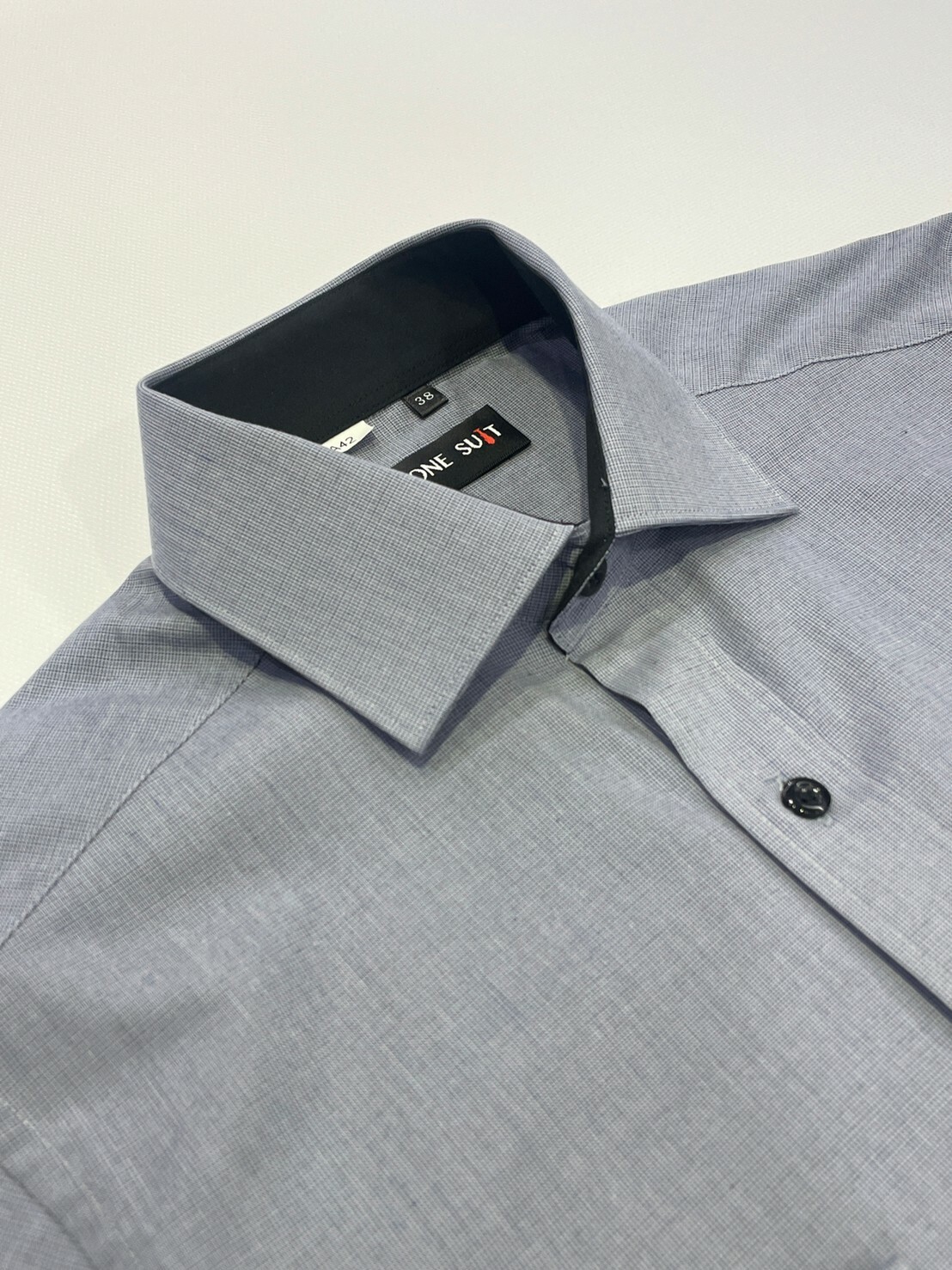 灰色格紋男長袖襯衫7