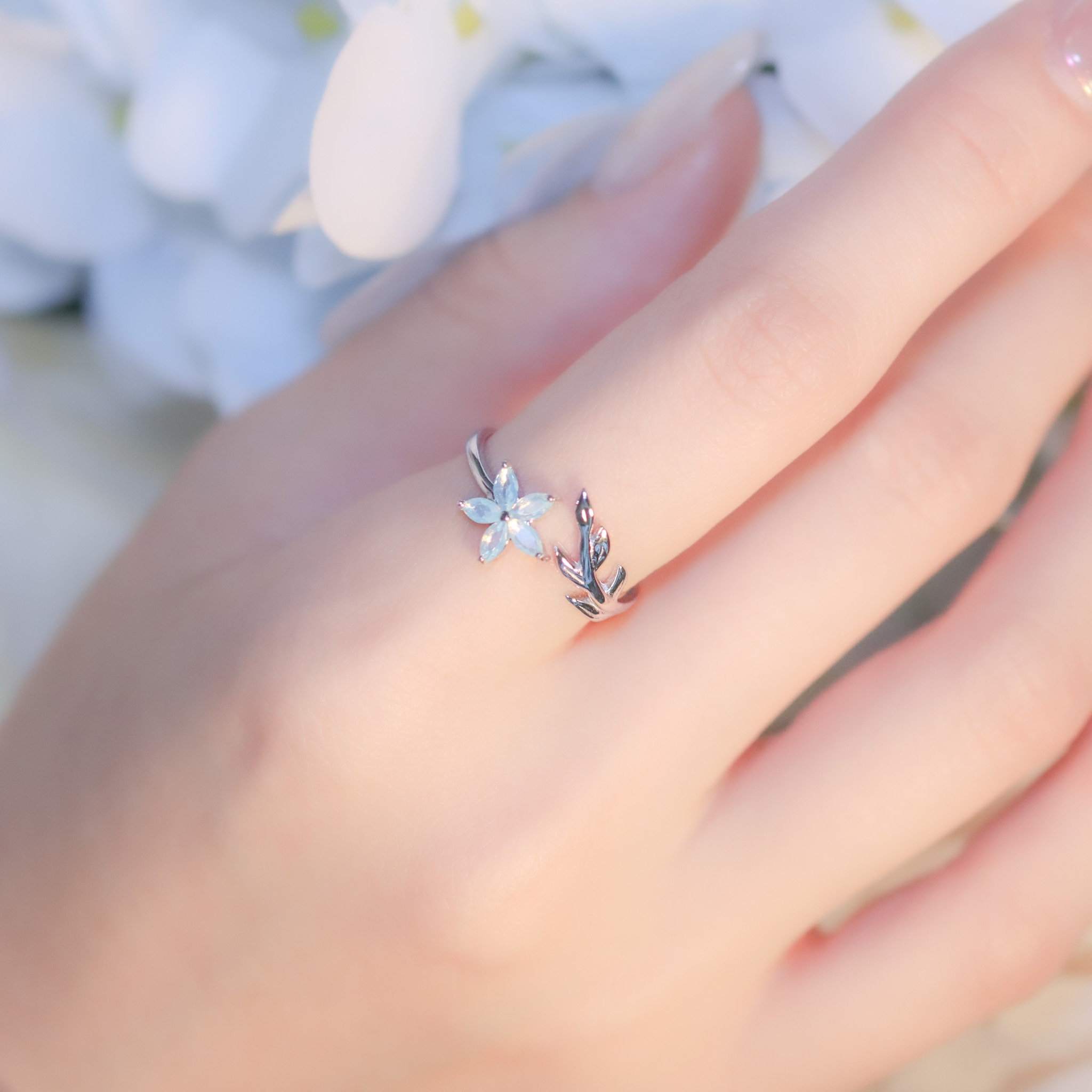 | 925 Silver・ White Gold | The Only Flower Ring  | RI0662 |