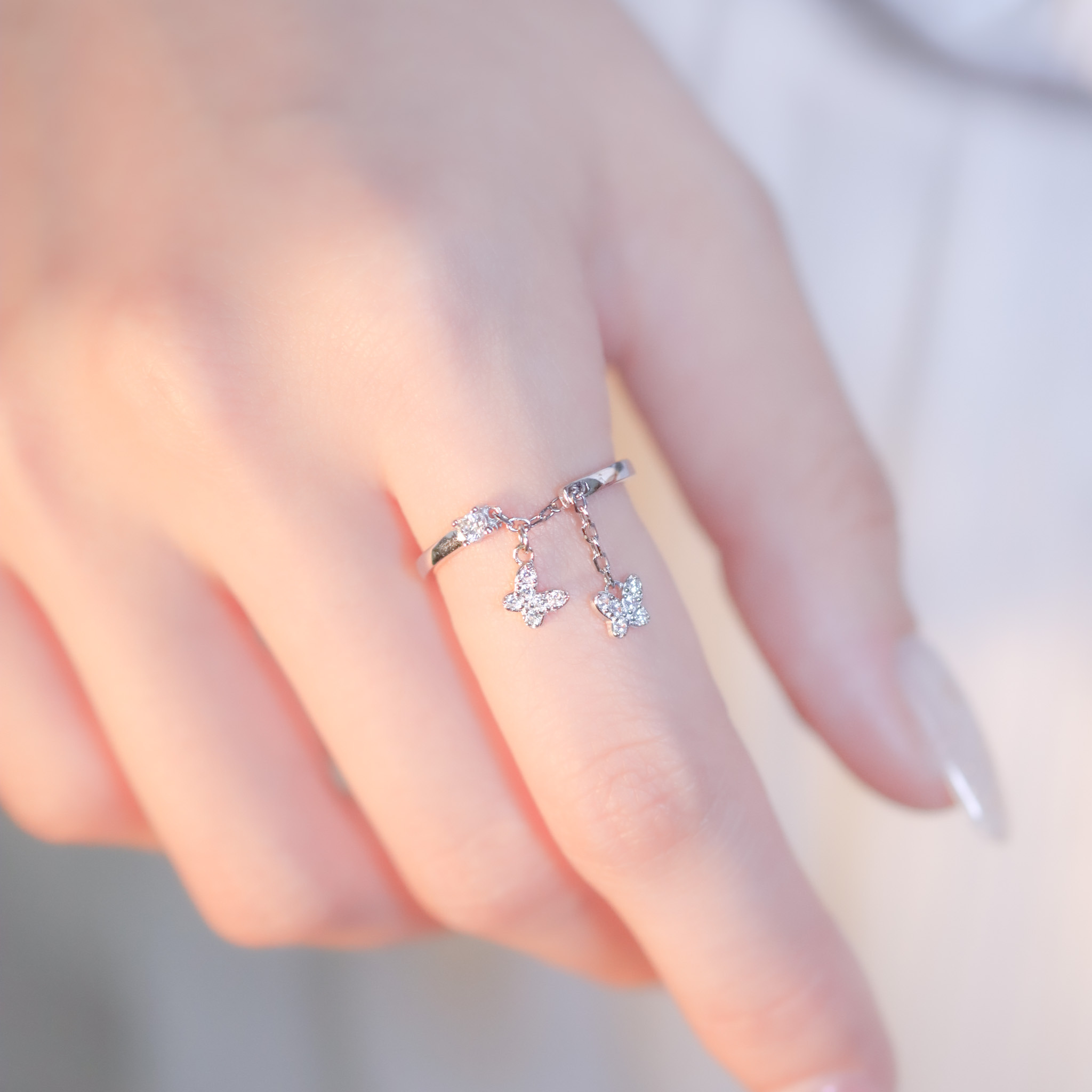 | 925 Silver・ White Gold | Butterfly Moment Ring  | RI0657 |
