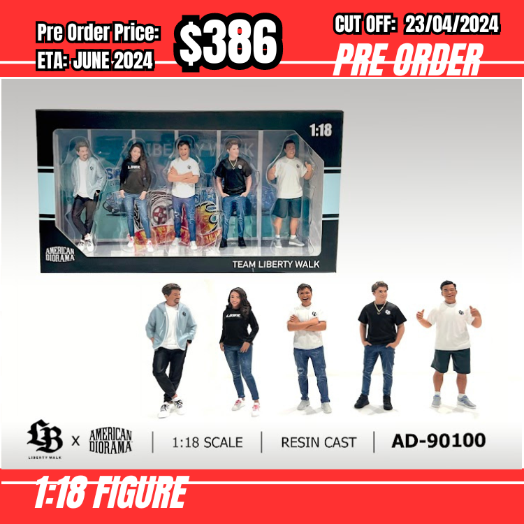RS-$386   * American Diorama * 1:18 Figure - Team Liberty Walk  (Set of 5 figures) [OD10/04]