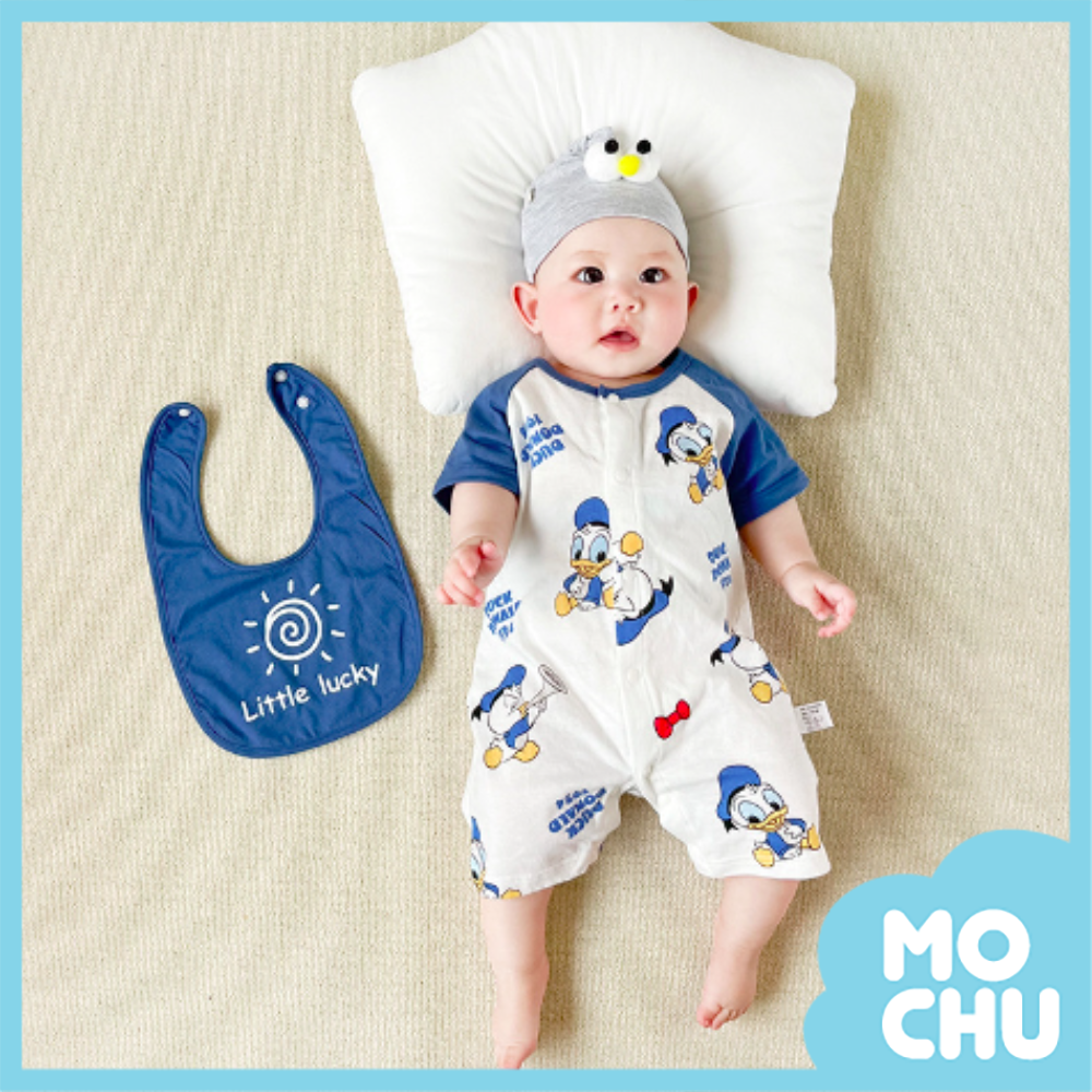 海軍鴨短袖連身衣+口水巾