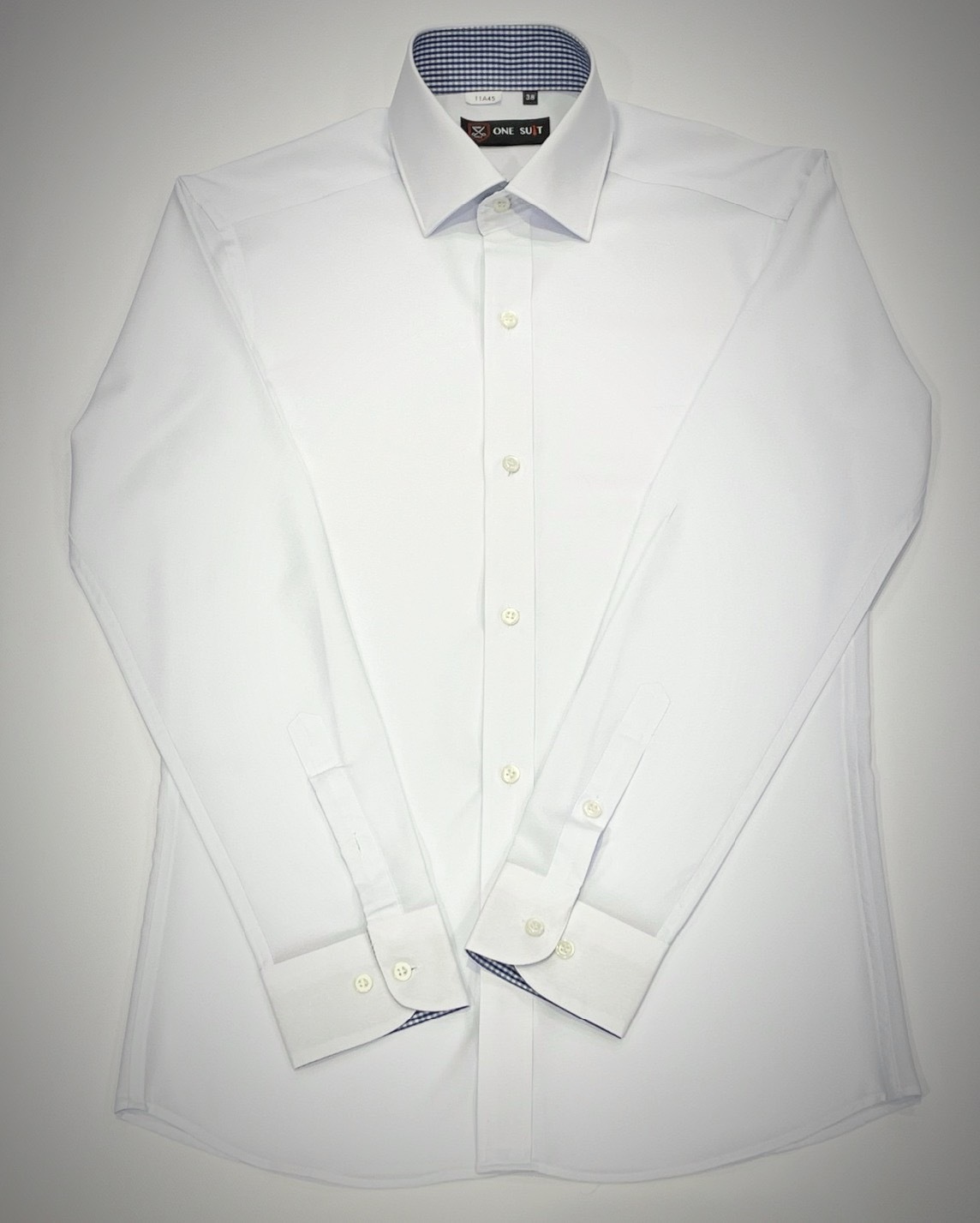 素色彈性配布白襯衫 5