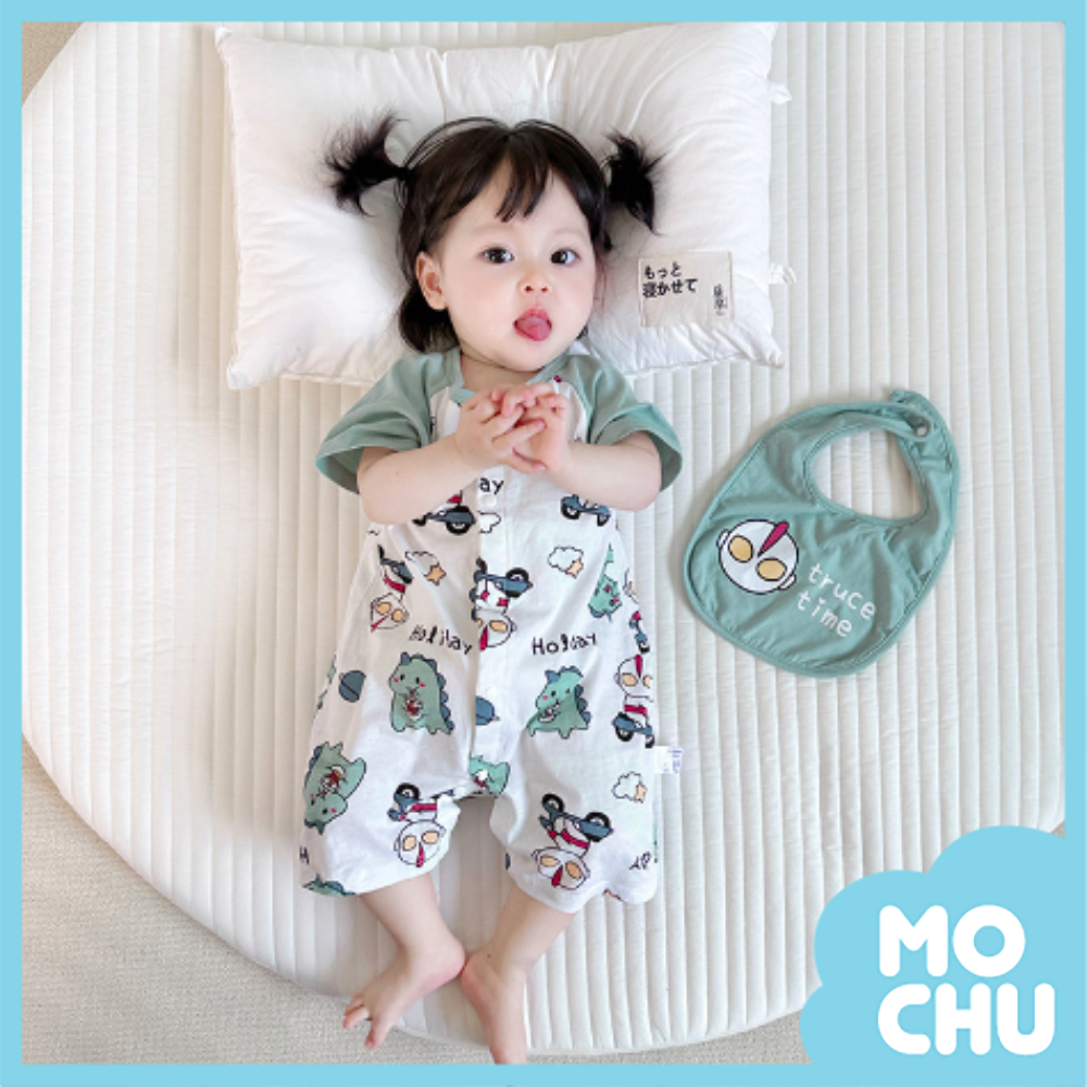 搗蛋龍短袖連身衣+口水巾