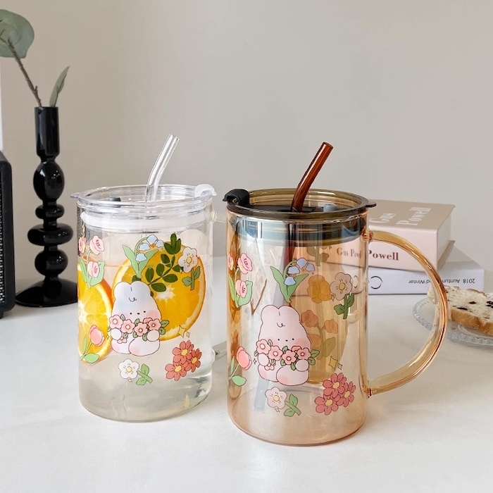 《41038》大容量可愛兔兔玻璃杯/1000ml