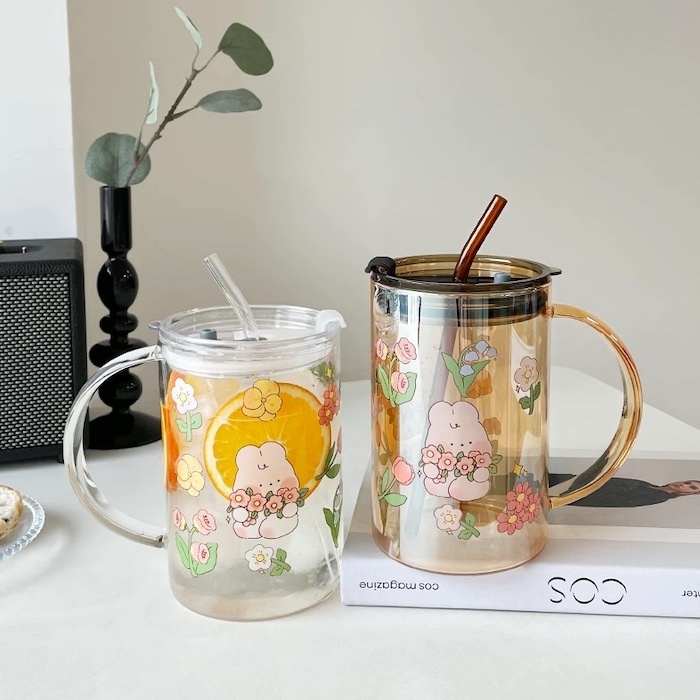 《41038》大容量可愛兔兔玻璃杯/1000ml