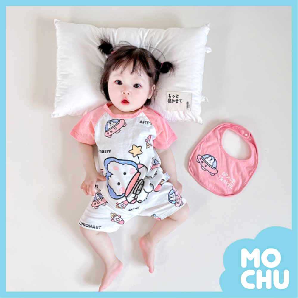 小飛兔短袖連身衣+口水巾