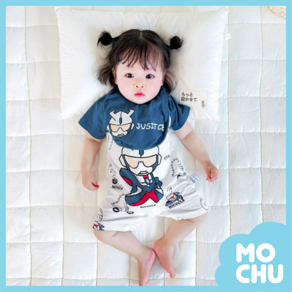 小戰士短袖連身衣+口水巾