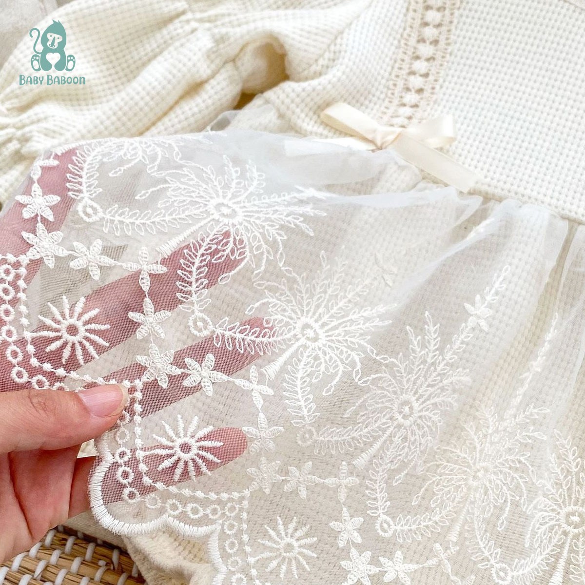 米色宮廷風蕾絲包屁裙