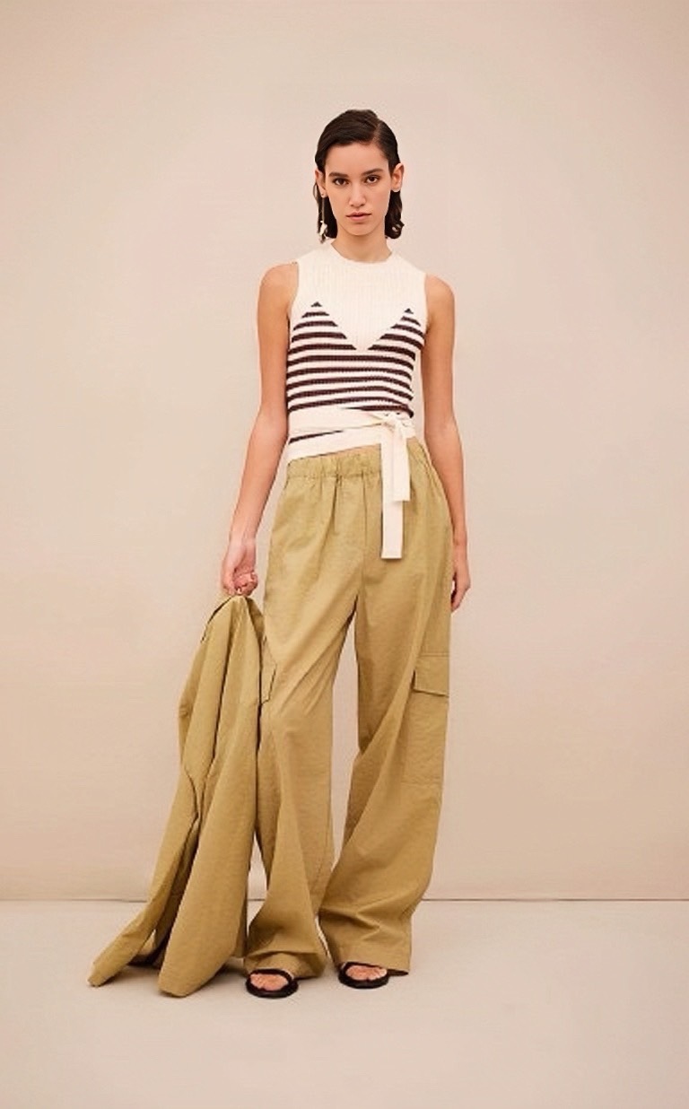 Erica Cavallini -卡其造型工作褲TROUSERS