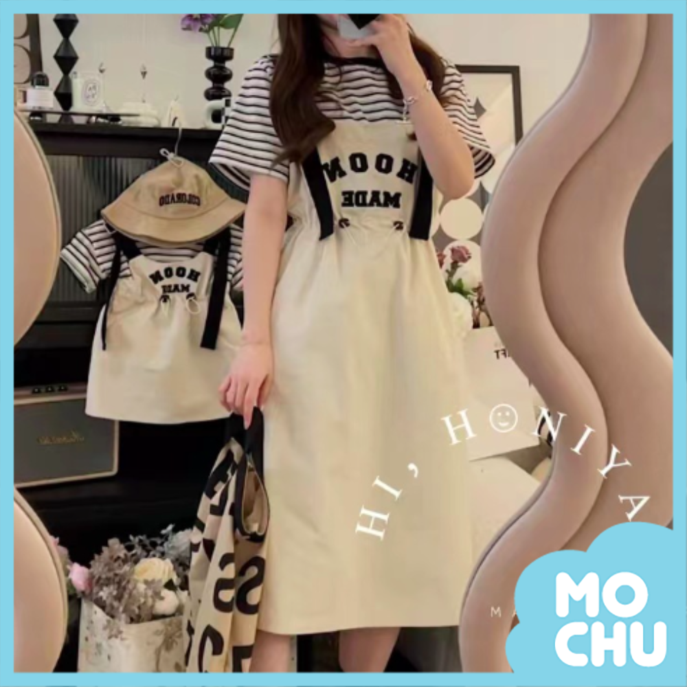 條紋上衣吊帶裙親子裝(兩款）