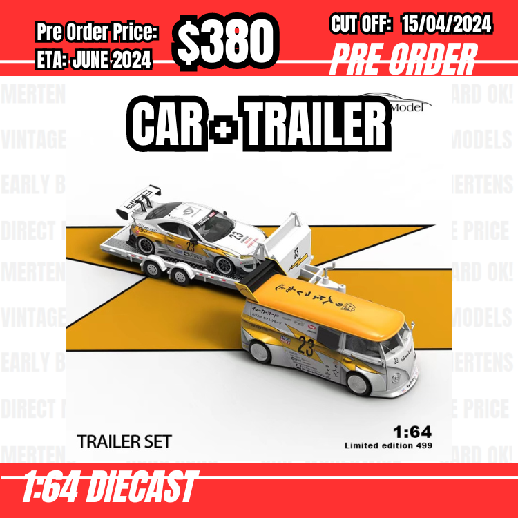 RS-$380  * Time Micro * 1:64 Volkswagen T1 + Trailer + 86 White Flash [OD10/04]
