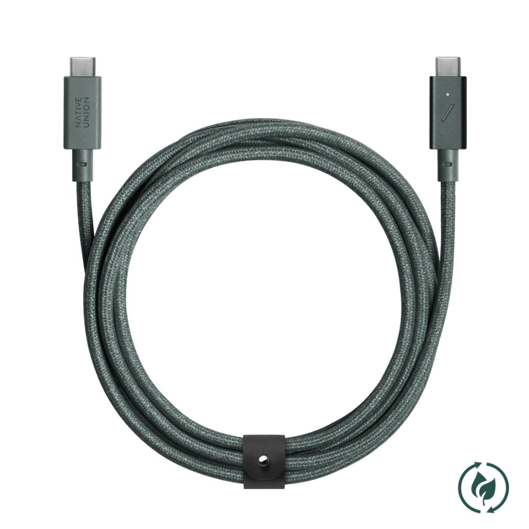 [C-C] 2.4公尺BELT快充充電線-石墨綠