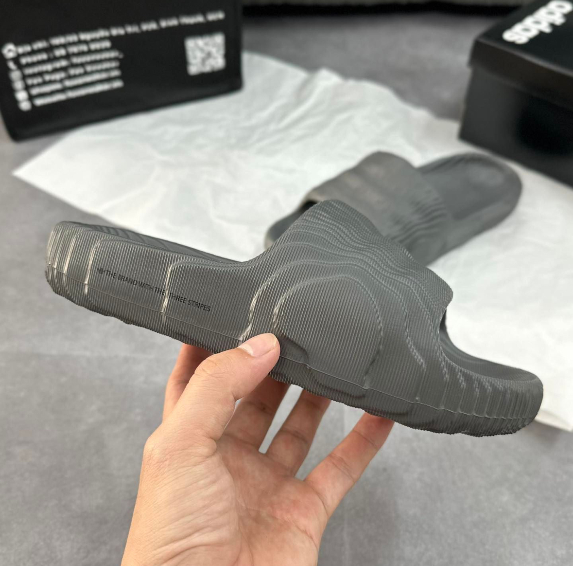 Adidas Adilette 22 碳灰色 深灰色 灰色 積木 防水 拖鞋 HP6522/預購