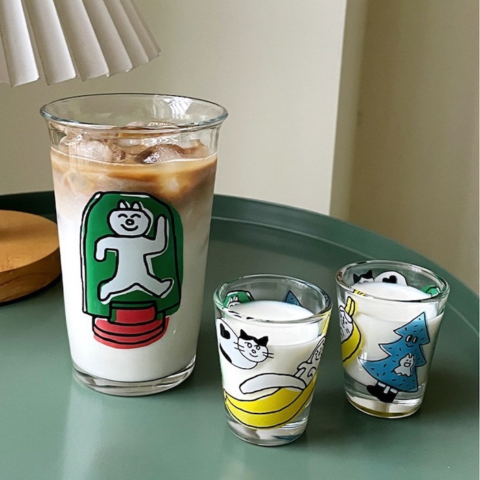 《41043》搞怪風大小清酒玻璃杯/360ml/40ml