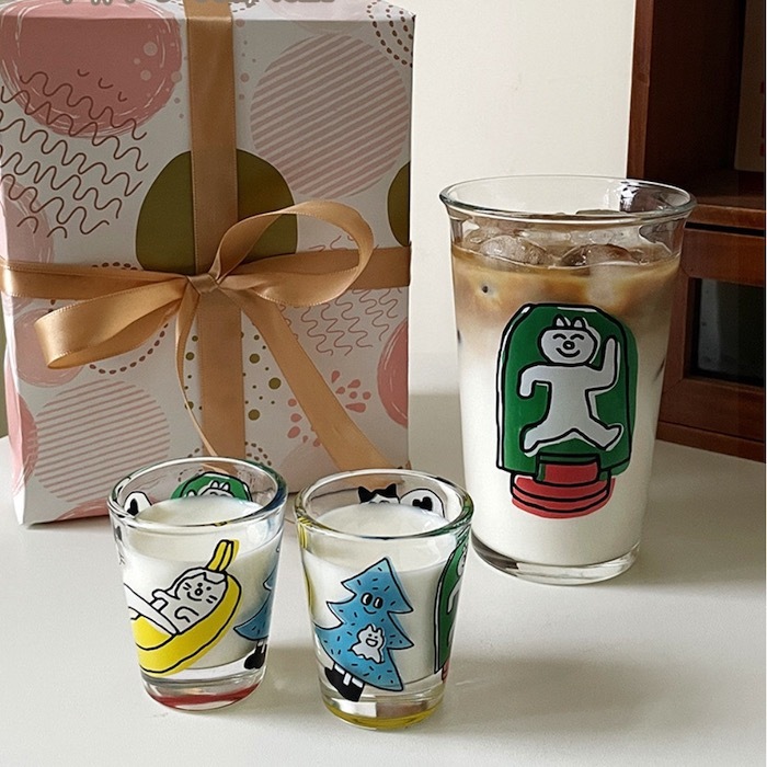 《41043》搞怪風大小清酒玻璃杯/360ml/40ml