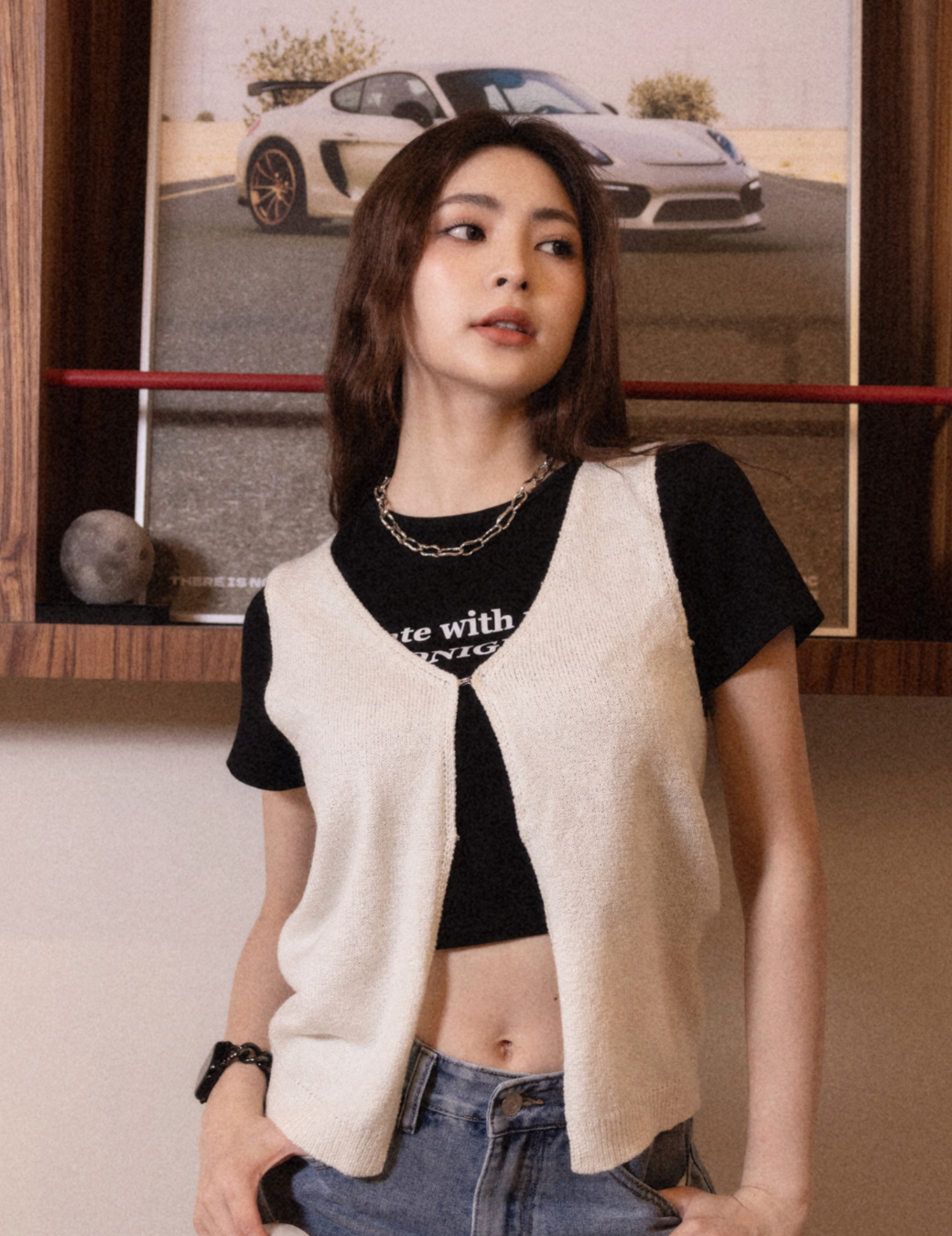 Melt · 簡約不規則鎖鏈項鍊（銀色）