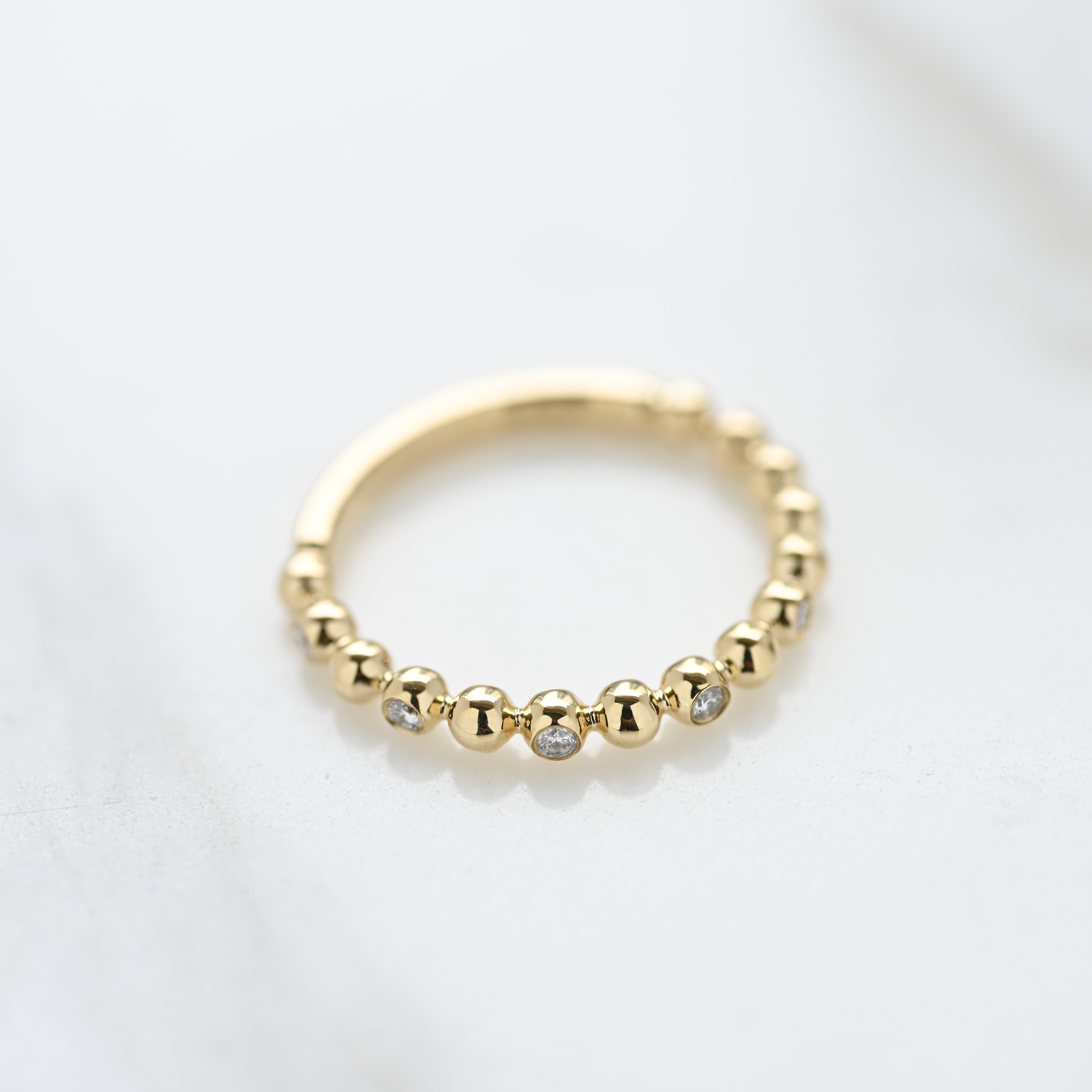 18K Ball Ball Dot Dot Diamond Ring
