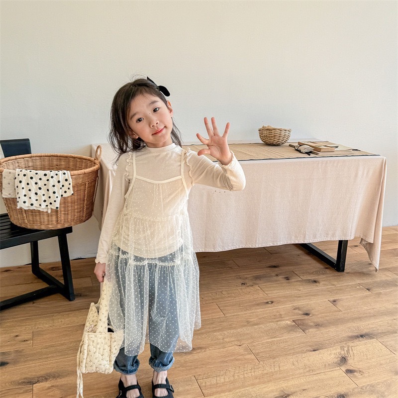 木耳邊內搭紗裙套裝