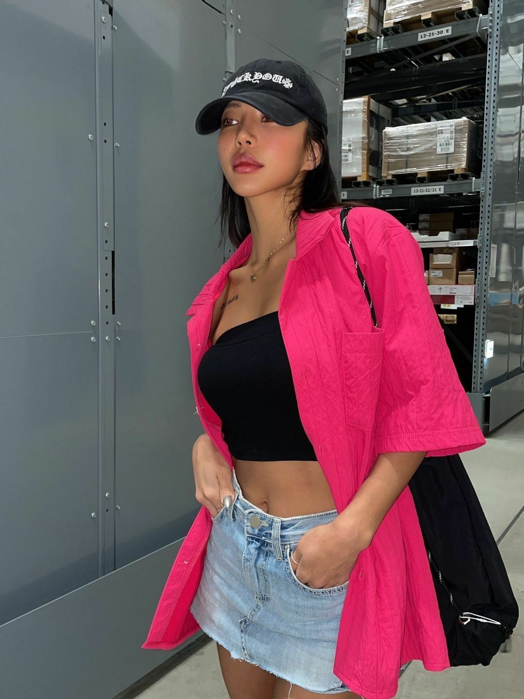 淨色暗直紋短袖恤衫 3.14-034S