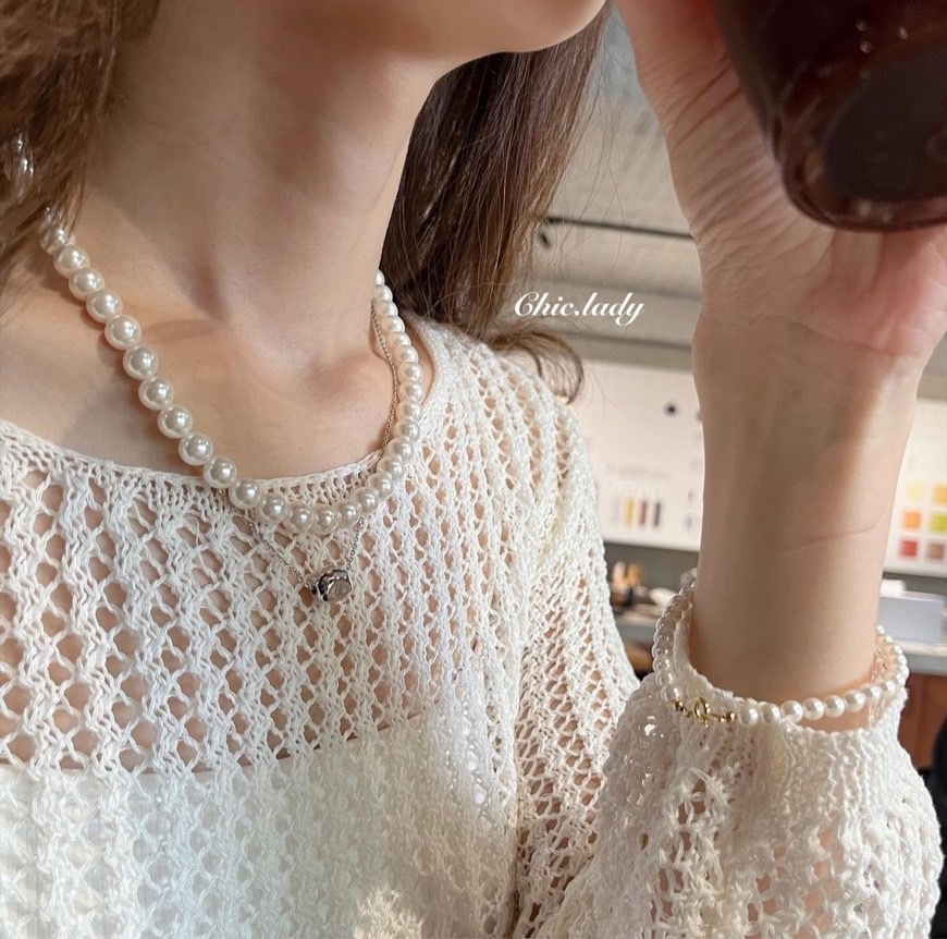 Necklace ｜銀色豌豆珍珠項鍊