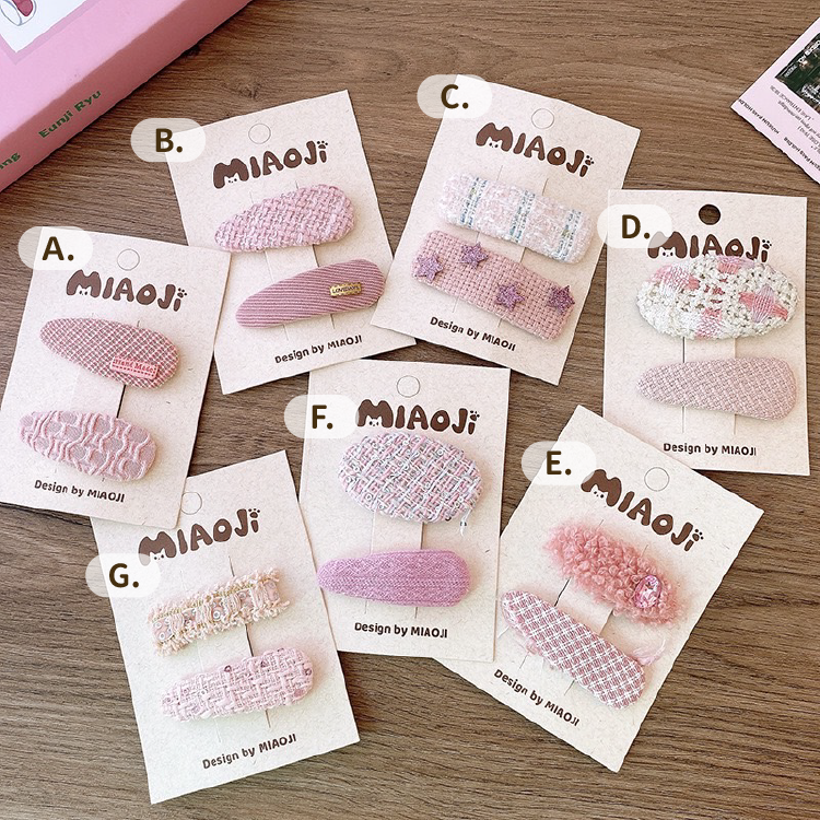 韓系毛呢粉色系髮夾