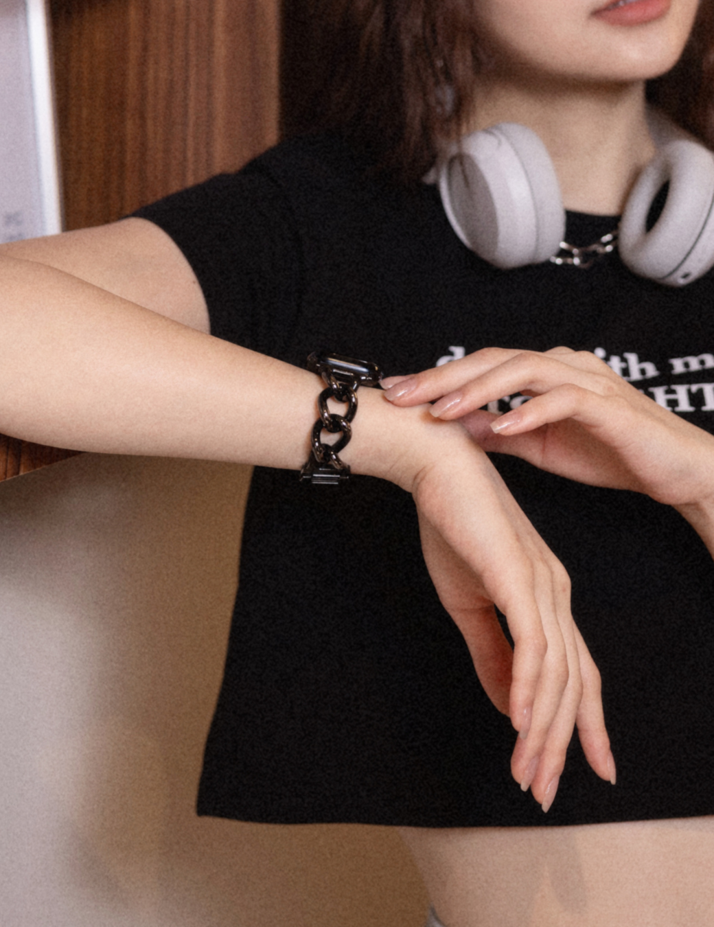 Apple Watch 不鏽鋼鎖鏈錶帶（黑色）