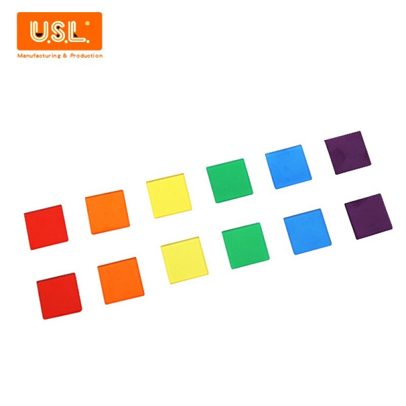 《 台灣製USL遊思樂 》教具 積木 透明方片(19mm,6色,250pcs)