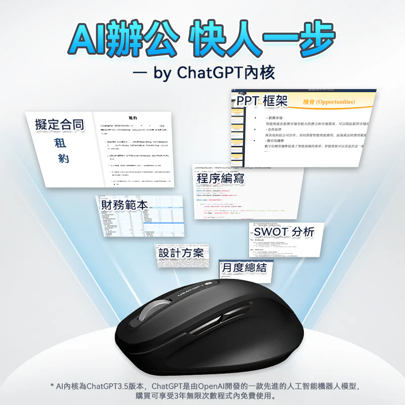 美國USATISFY 無線AI語音創作翻譯多用途高效辦公滑鼠 PRO 3.0【原裝行貨1年原廠保養】智能問答 智能輸出PPT  115種語言語音輸入 226種語言翻譯