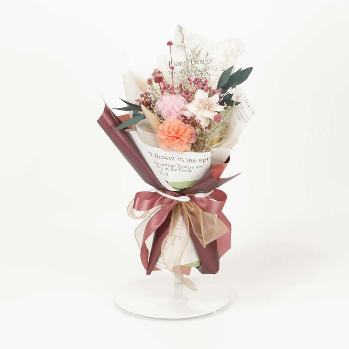 【馨馨念念】小型永生乾燥花束 - 高貴紅