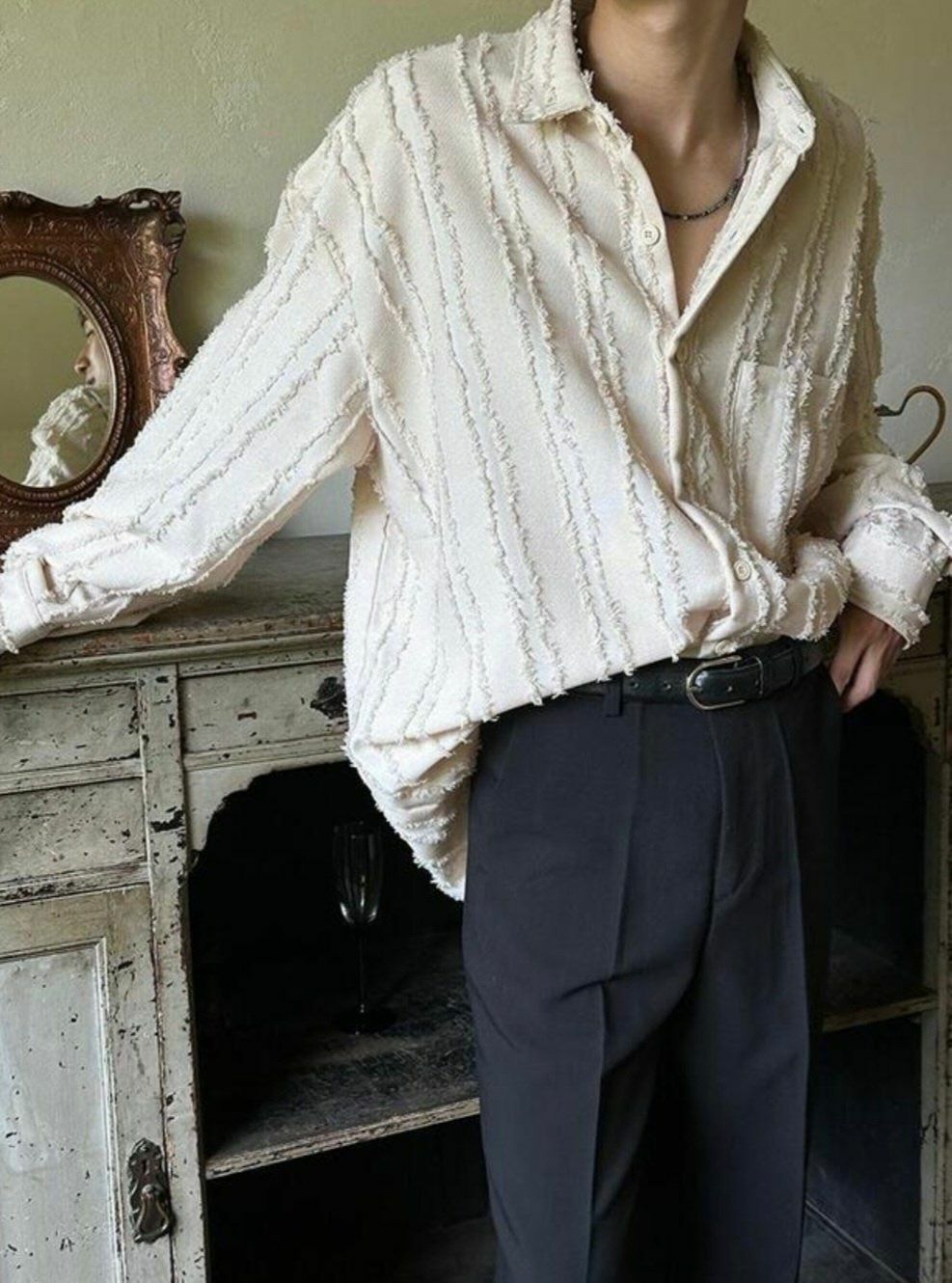 淨色破邊長袖恤衫 MALENKII-019JK