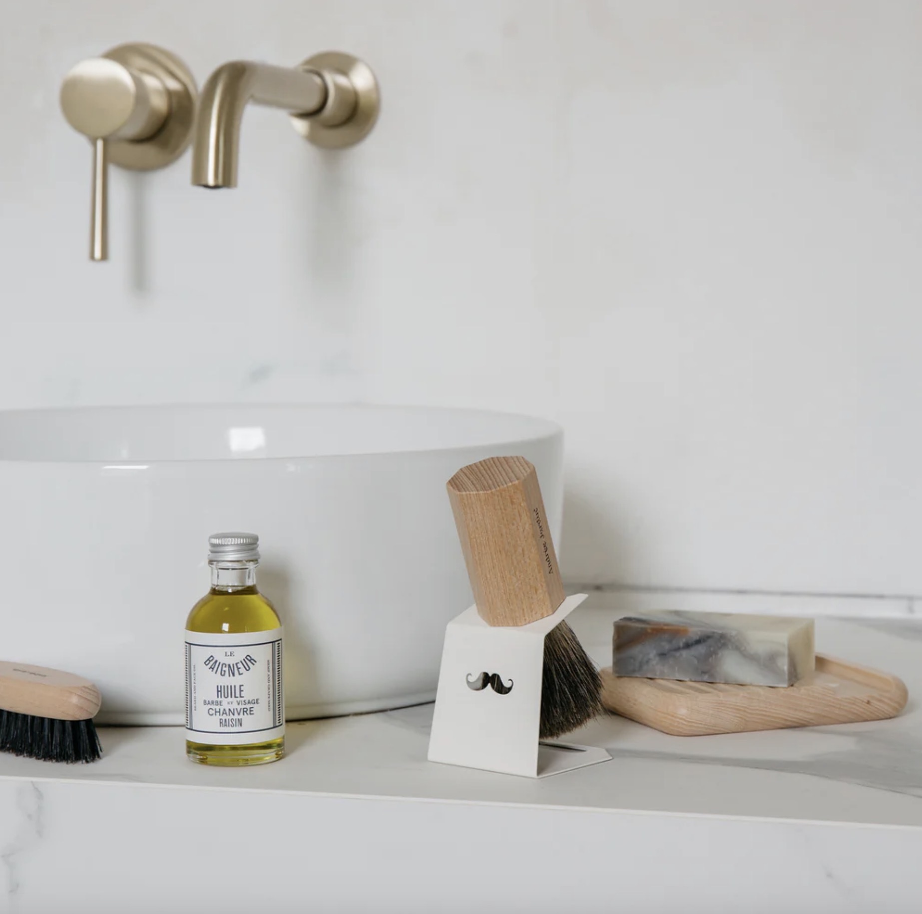 Andree Jardin l 鬍子刮鬍刷架-典雅白