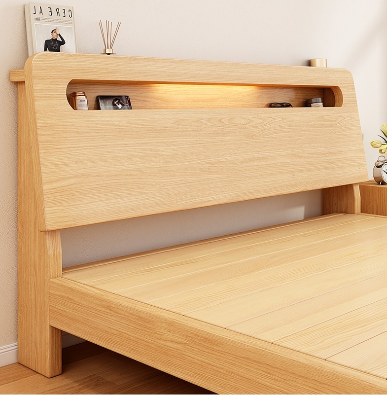 英翰實木床簡約現代雙人床架1.5米