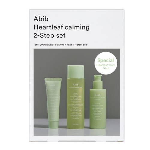 Abib Heartleaf Calming 2-step set(Toner 200ml+Emulsion 130ml+ Foam Cleanser 50ml) 8809864763661