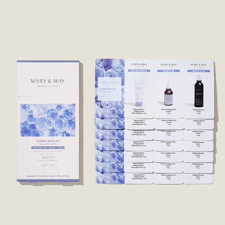 Mary&May Collagen Line 3Step Sachet (Cleansing Foam 1.5g+Serum 1.5g+lotion 1.5g) 8809670681432